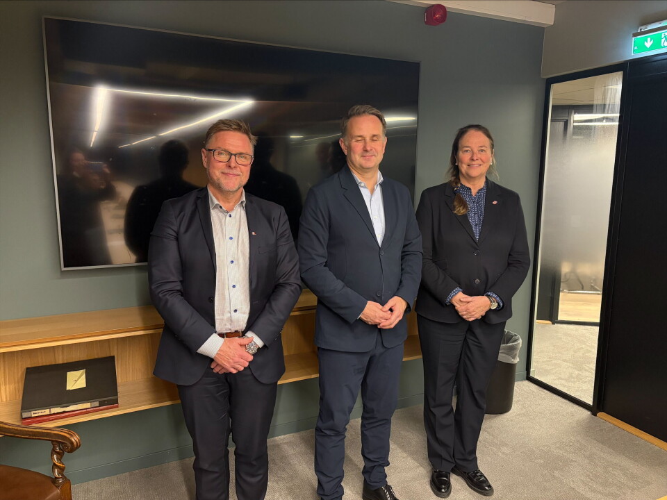 Administrerende direktør i Kystrederiene Tor Arne Borge, riksmekler Mats Wilhelm Ruland og administrerende direktør Hege-Merethe Bengtsson fra Det Norske Maskinistforbund.