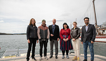 Fra venstre: Trude Fjeldstad (Statkraft), Per Lindberg (CEO Sunlit Sea), Ingvar M. Mathisen (havnedirektør, Oslo havn), Victoria Marie Evensen (byråd for næring og eierskap), Lone Jessen (Innovasjonsdistrikt Sentrum) og Vahid Hassani (prodekan Oslo Met/Havlaboriatoriet). Fra venstre: Trude Fjeldstad (Statkraft), Per Lindberg (CEO Sunlit Sea), Ingvar M. Mathisen (havnedirektør, Oslo havn), Victoria Marie Evensen (byråd for næring og eierskap), Lone Jessen (Innovasjonsdistrikt Sentrum) og Vahid Hassani (prodekan Oslo Met/Havlaboriatoriet).