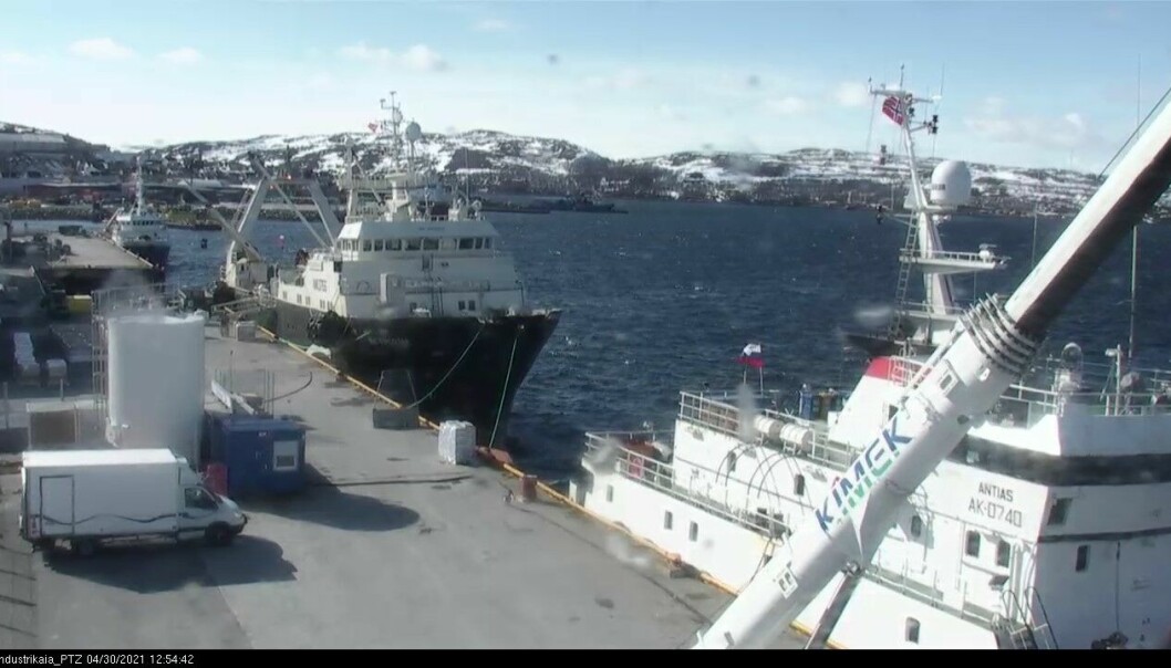 Klipp fra Kirkenes Havns webkamera.