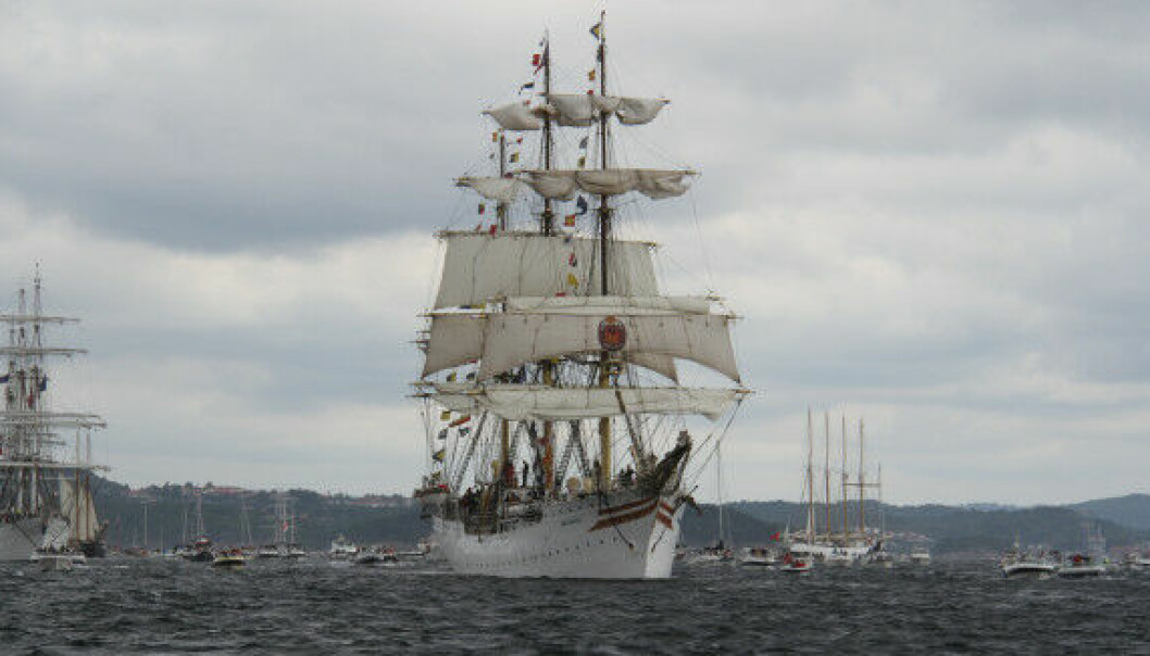 Slik så det ut sist det var Tall Ship Races i Kristiansand i 2015. Fullriggeren 
