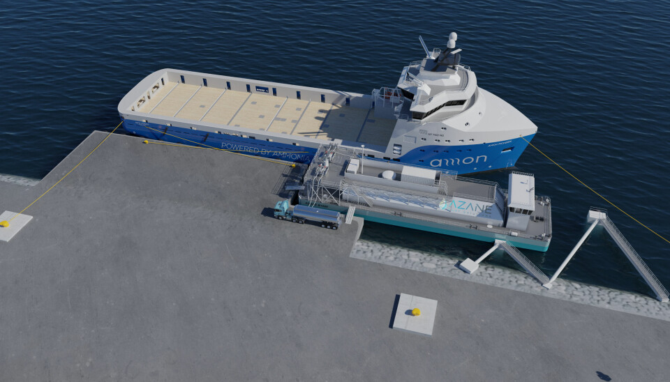 3D skisse av PSV og Azane Fuel Solutions bunkrings terminal.