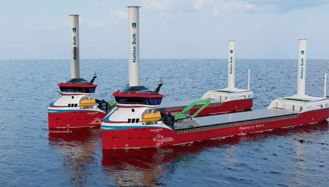Selskapet Halten Bulk AS får 142 millioner kroner i støtte av Enova til bygging av to hydrogenskip.