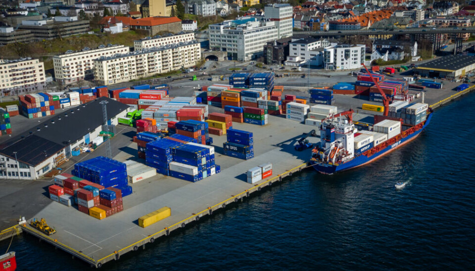 Containertrafikken fikk en solid oppsving i Bergen i fjor.