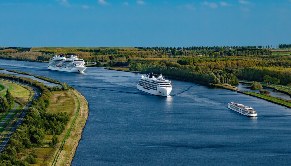 'Viking Mani', 'Viking Polaris' og 'Viking Venus' på North Sea Canal, Amsterdam, Nederland